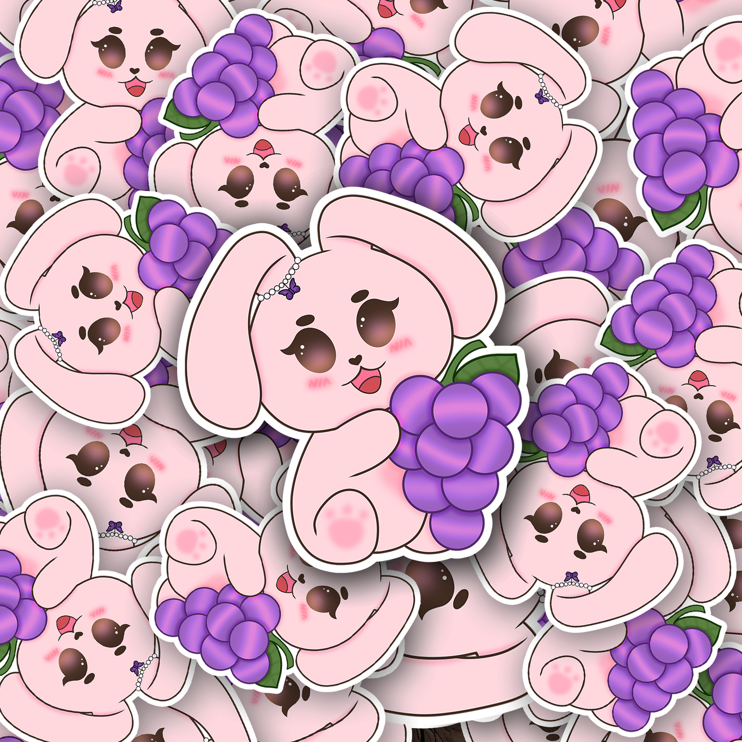 LUNA Eating Grapes - Die-Cut Stickers