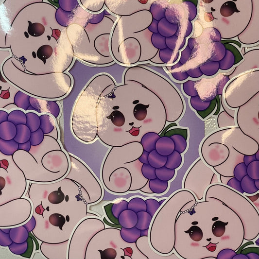 LUNA Eating Grapes - Die-Cut Stickers