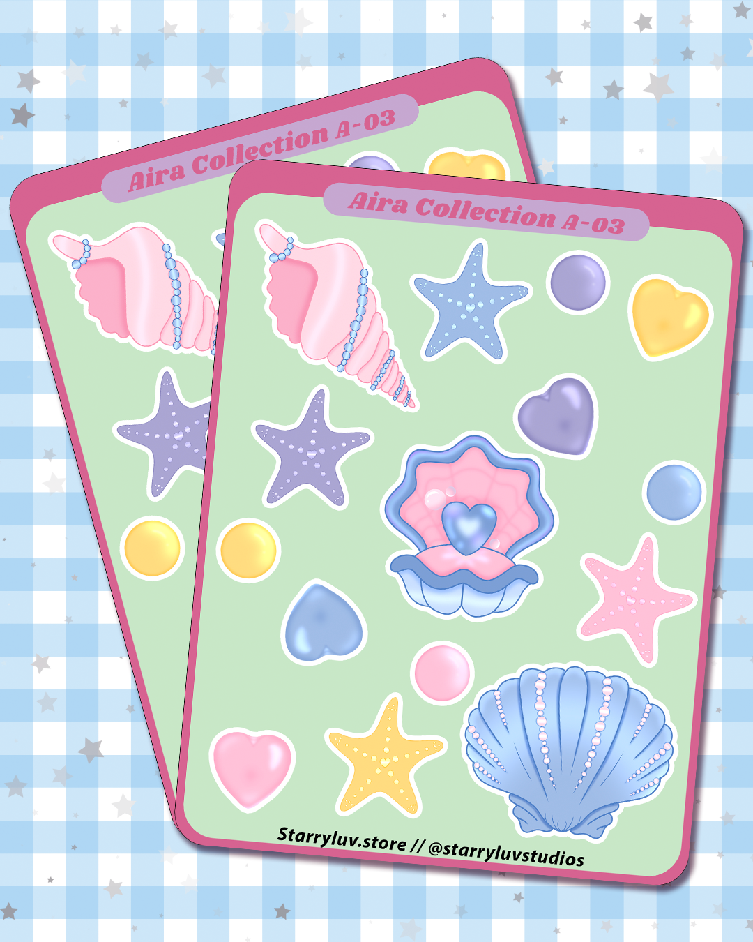 AIRA Seashells - Cute Stickers Sheet