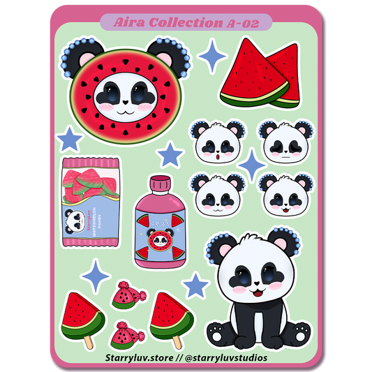 MIRA & Watermelon - Cute Stickers Sheet