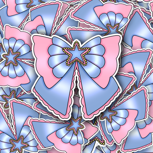 Blue Pearl Ribbon - Die-cut Stickers