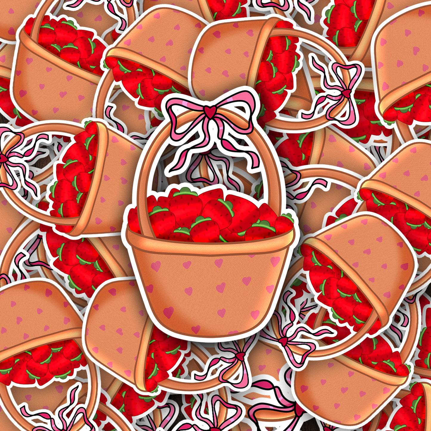 Strawberry Basket - Die-Cut Stickers