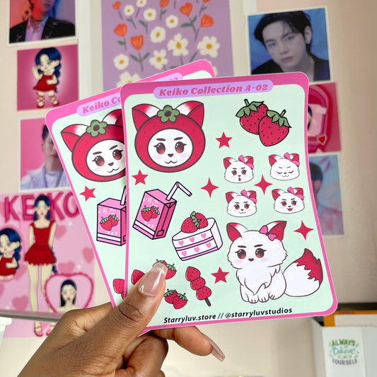 ROXY & Strawberry - Cute Stickers Sheet