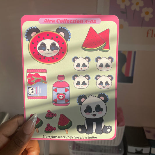 MIRA & Watermelon - Cute Stickers Sheet