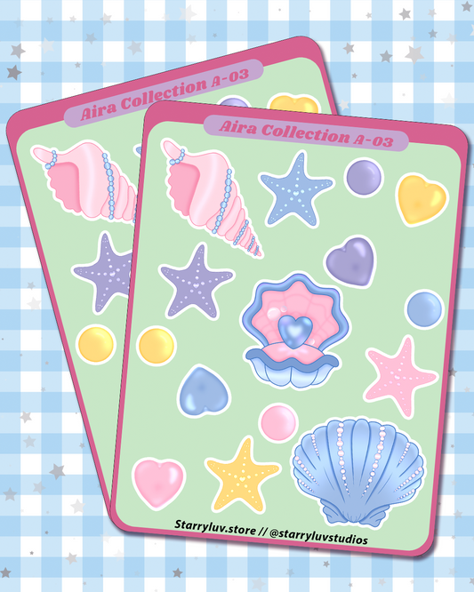 AIRA Seashells - Cute Stickers Sheet