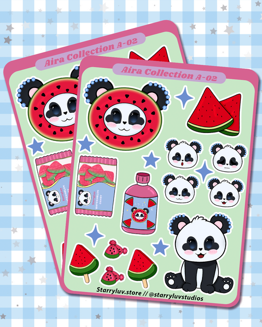 MIRA & Watermelon - Cute Stickers Sheet