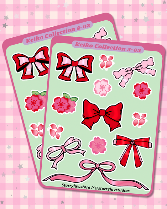 KEIKO Bows - Cute Stickers Sheet